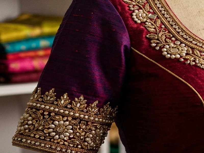 Hand Aari Peacock Motif